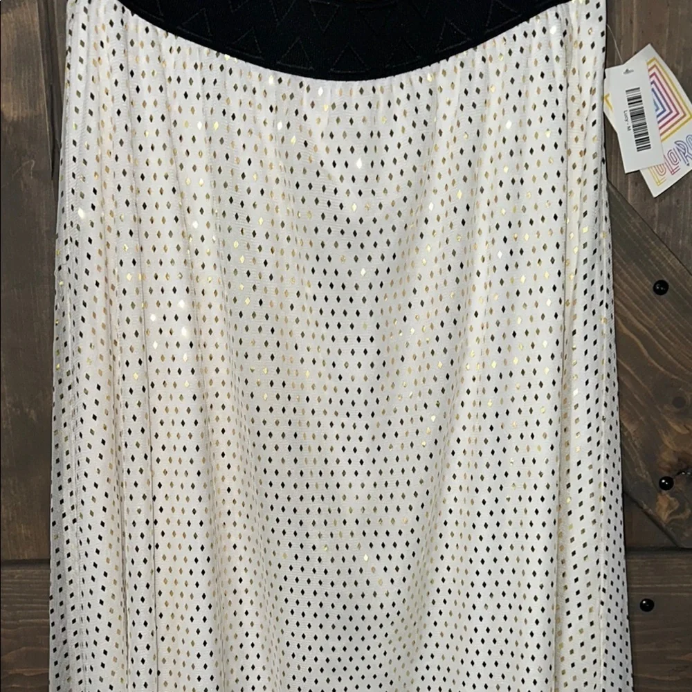 LuLaRoe‎ White and Gold Polka Dot Skirt